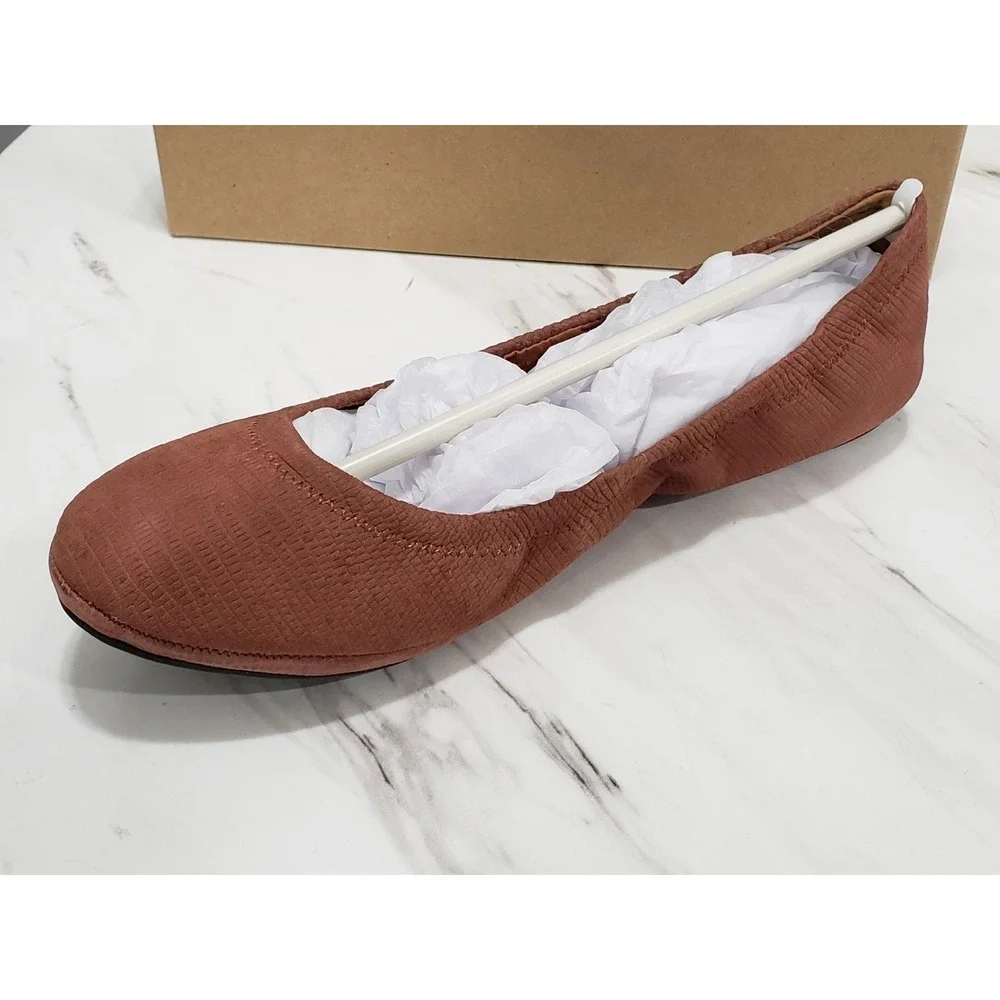 NEW SIZE 9 Women's Lucky‎ Brand Emmie Ballet Flat IN RUSSET BROWN / RED